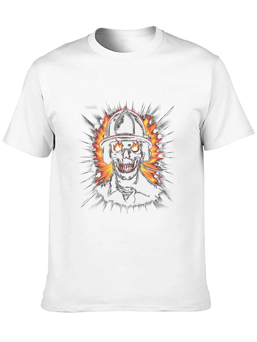 Flaming Skull Firefighter T-Shirt