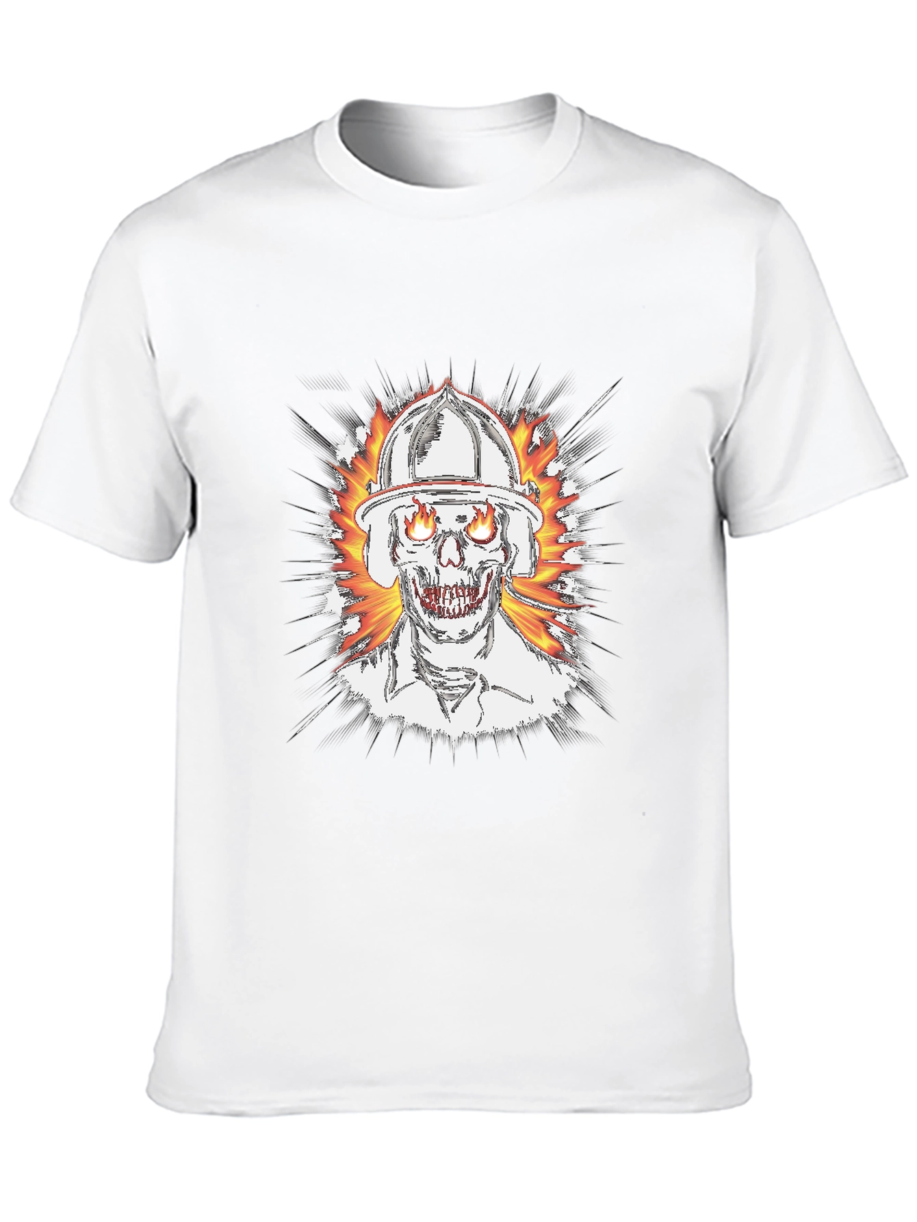 Flaming Skull Firefighter T-Shirt