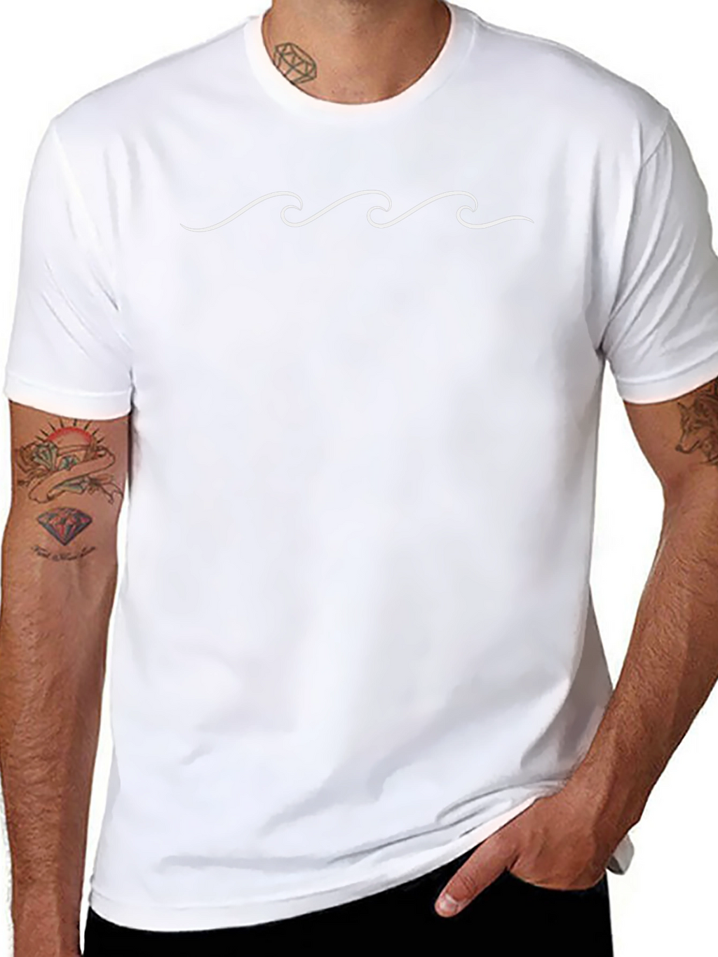 Minimalist Wave T-Shirt - Black