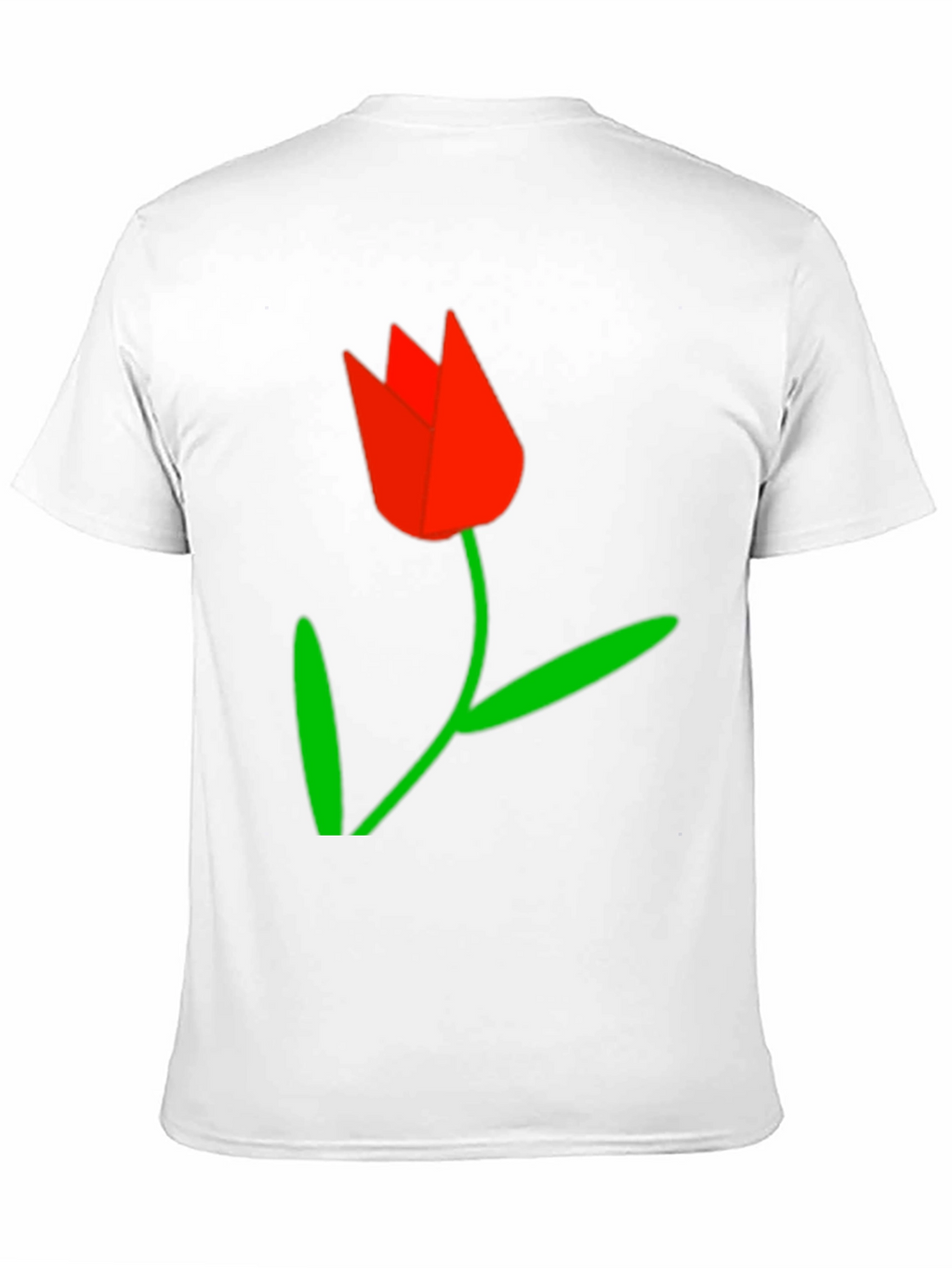 Black Tee with Red Tulip Graphic