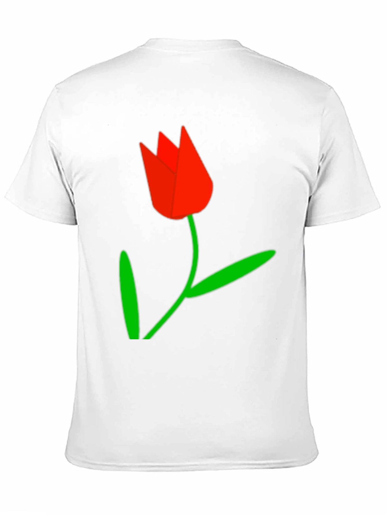 Black Tee with Red Tulip Graphic