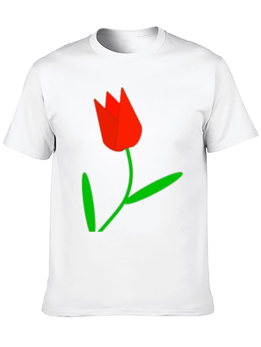 Black Tee with Red Tulip Graphic