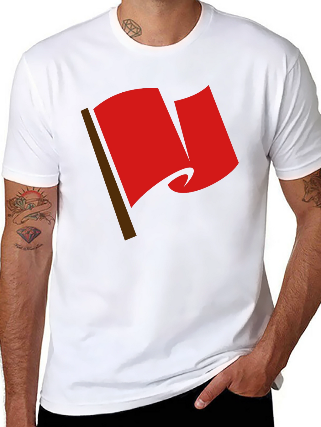 Red Flag Graphic Tee - Bold Statement T-Shirt