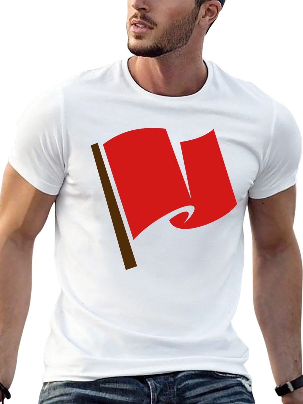Red Flag Graphic Tee - Bold Statement T-Shirt