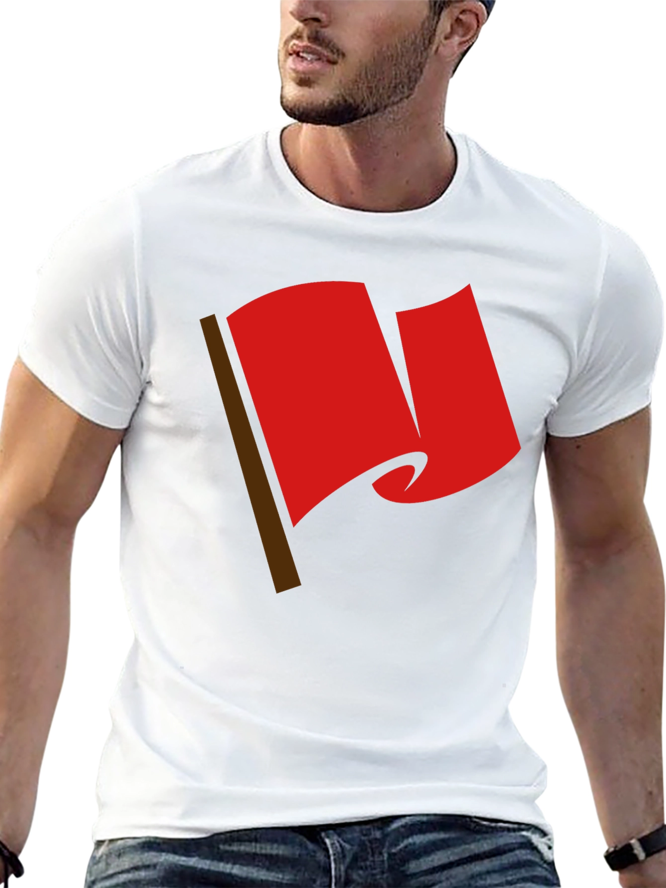 Red Flag Graphic Tee - Bold Statement T-Shirt