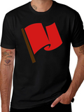 Red Flag Graphic Tee - Bold Statement T-Shirt