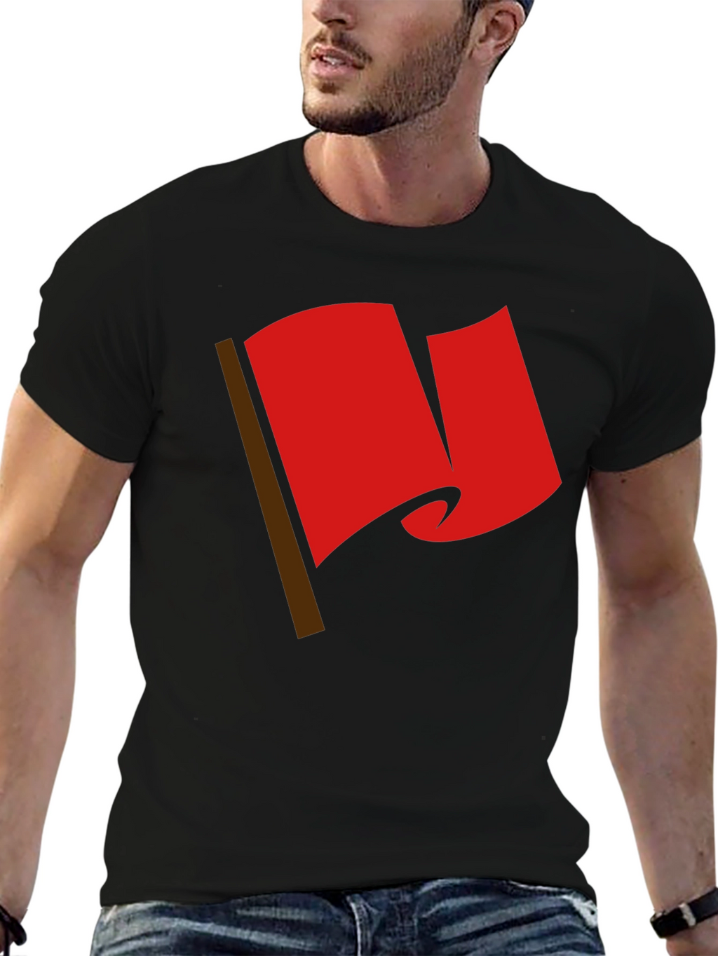Red Flag Graphic Tee - Bold Statement T-Shirt
