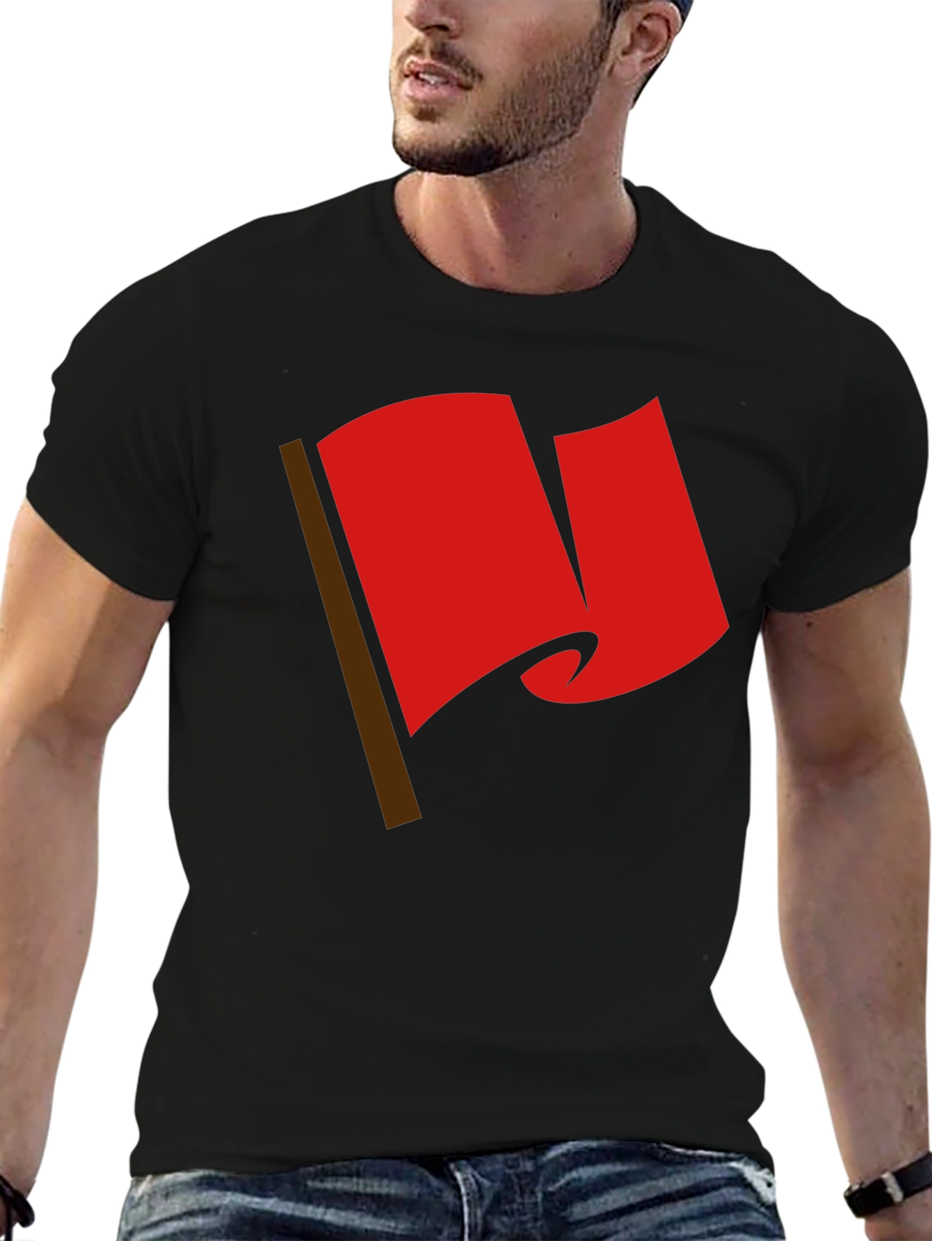 Red Flag Graphic Tee - Bold Statement T-Shirt