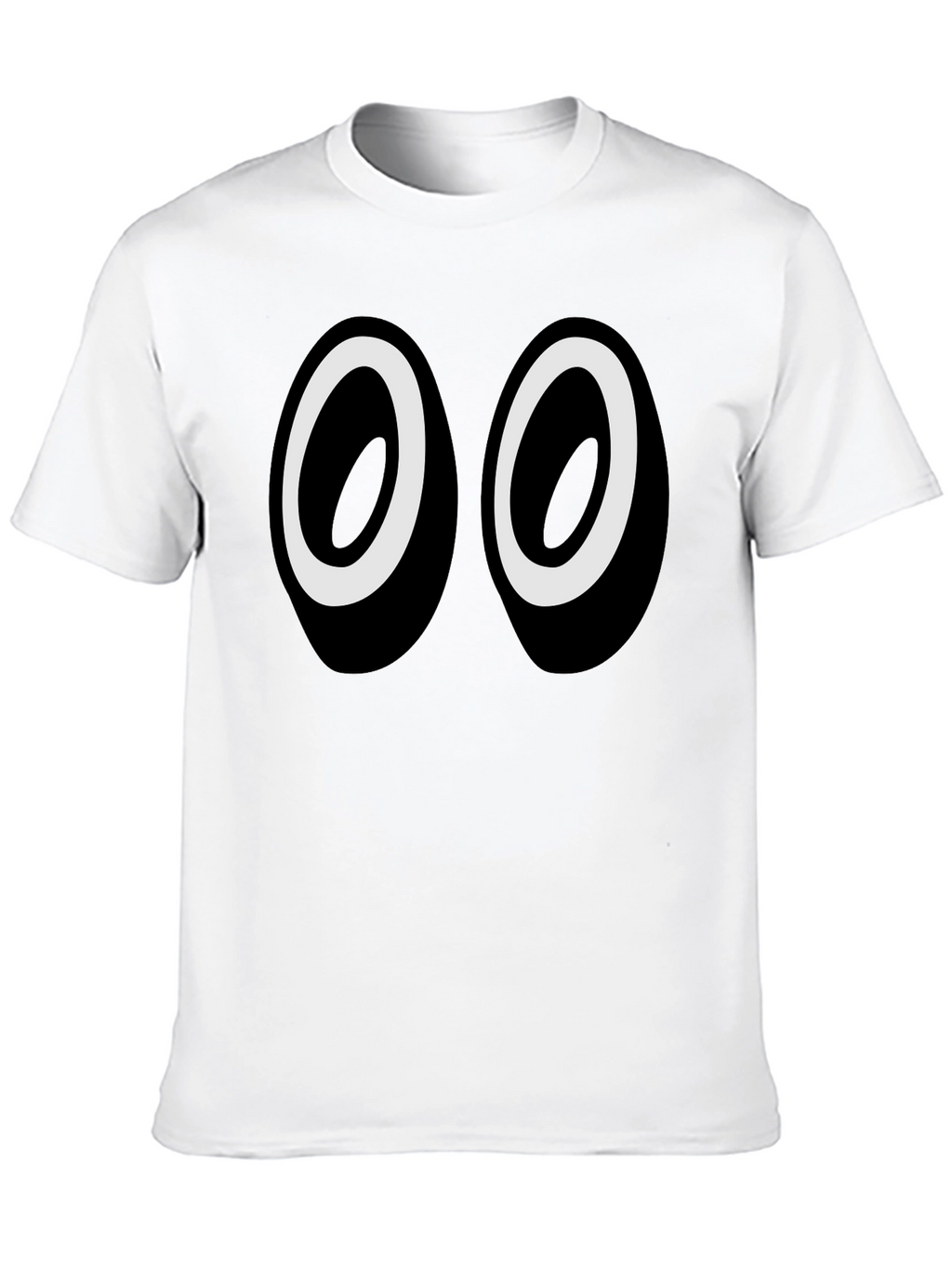 Funny Cartoon Eyes Graphic Black T-Shirt