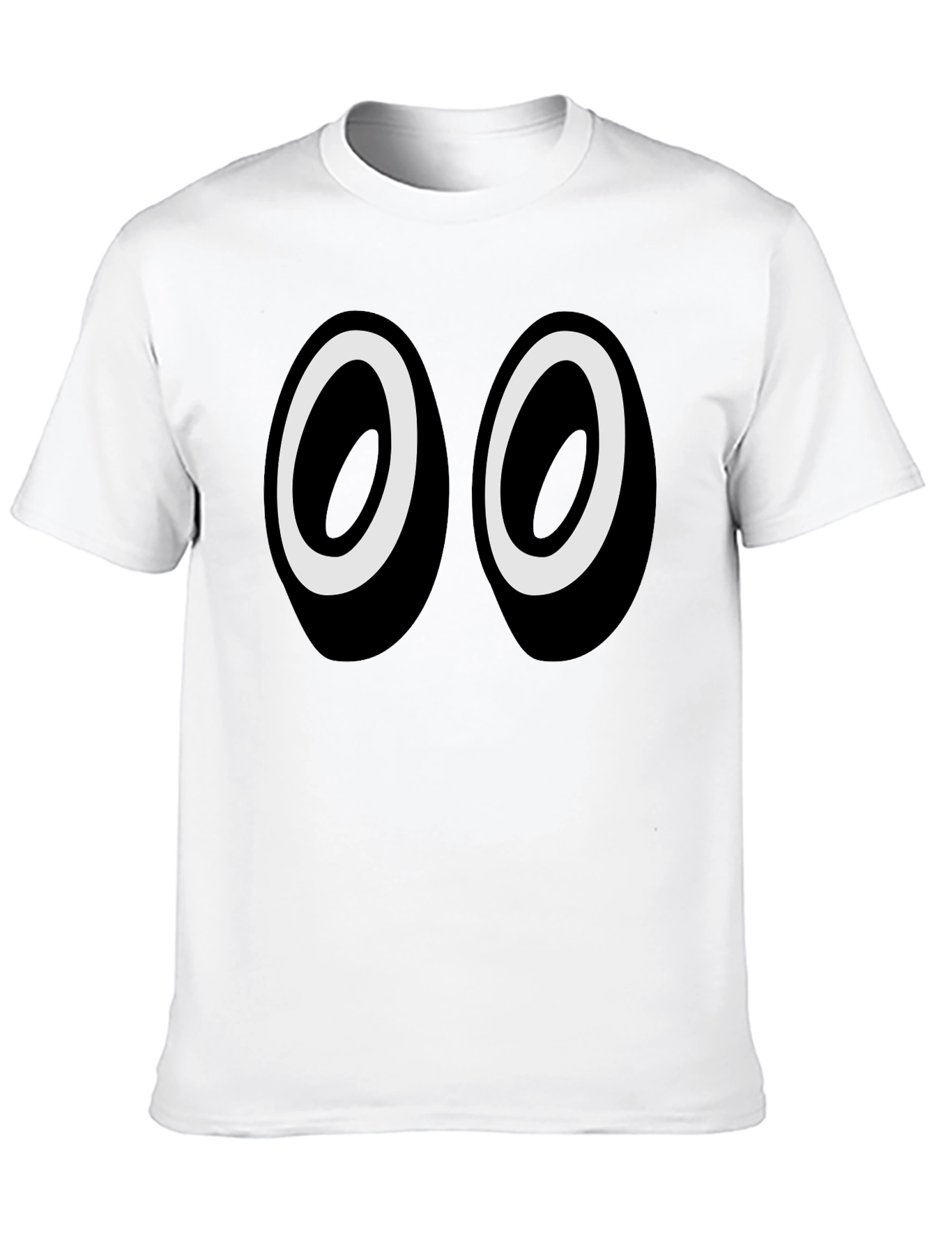 Funny Cartoon Eyes Graphic Black T-Shirt