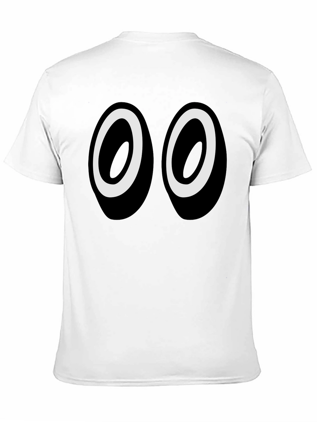 Funny Cartoon Eyes Graphic Black T-Shirt