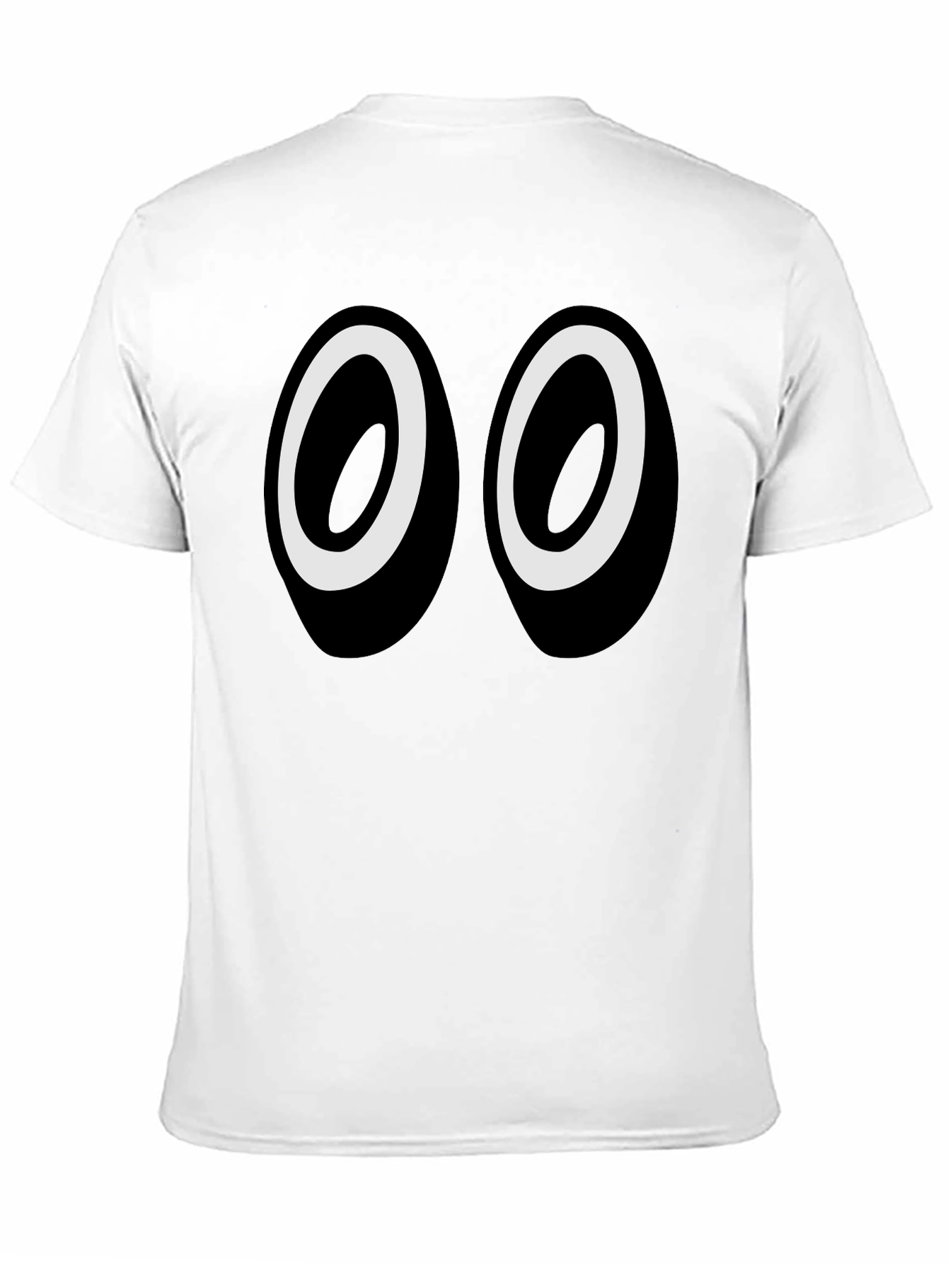 Funny Cartoon Eyes Graphic Black T-Shirt