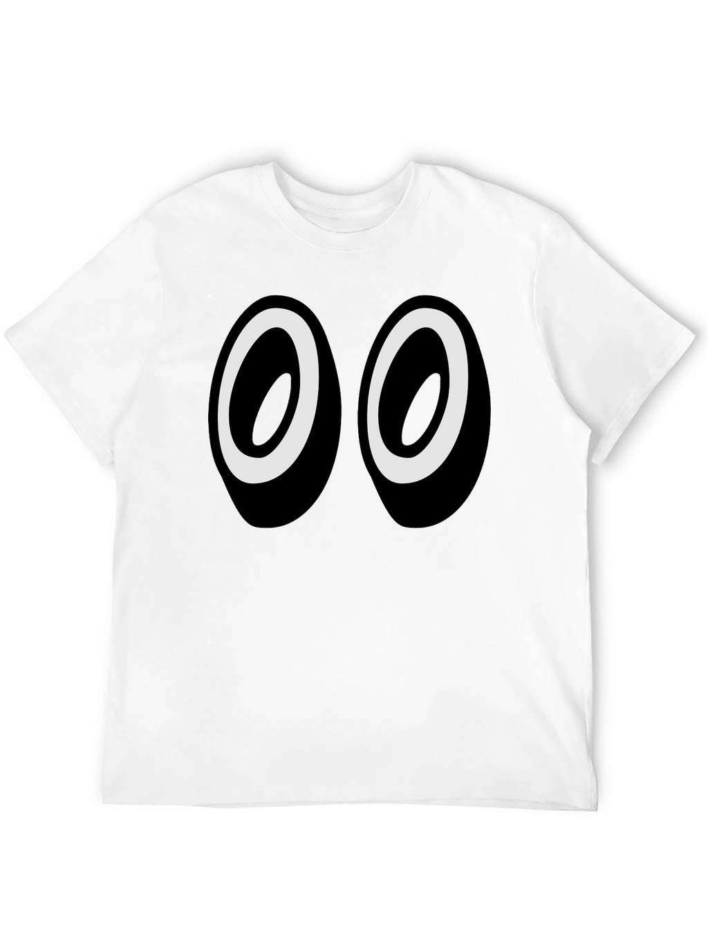 Funny Cartoon Eyes Graphic Black T-Shirt