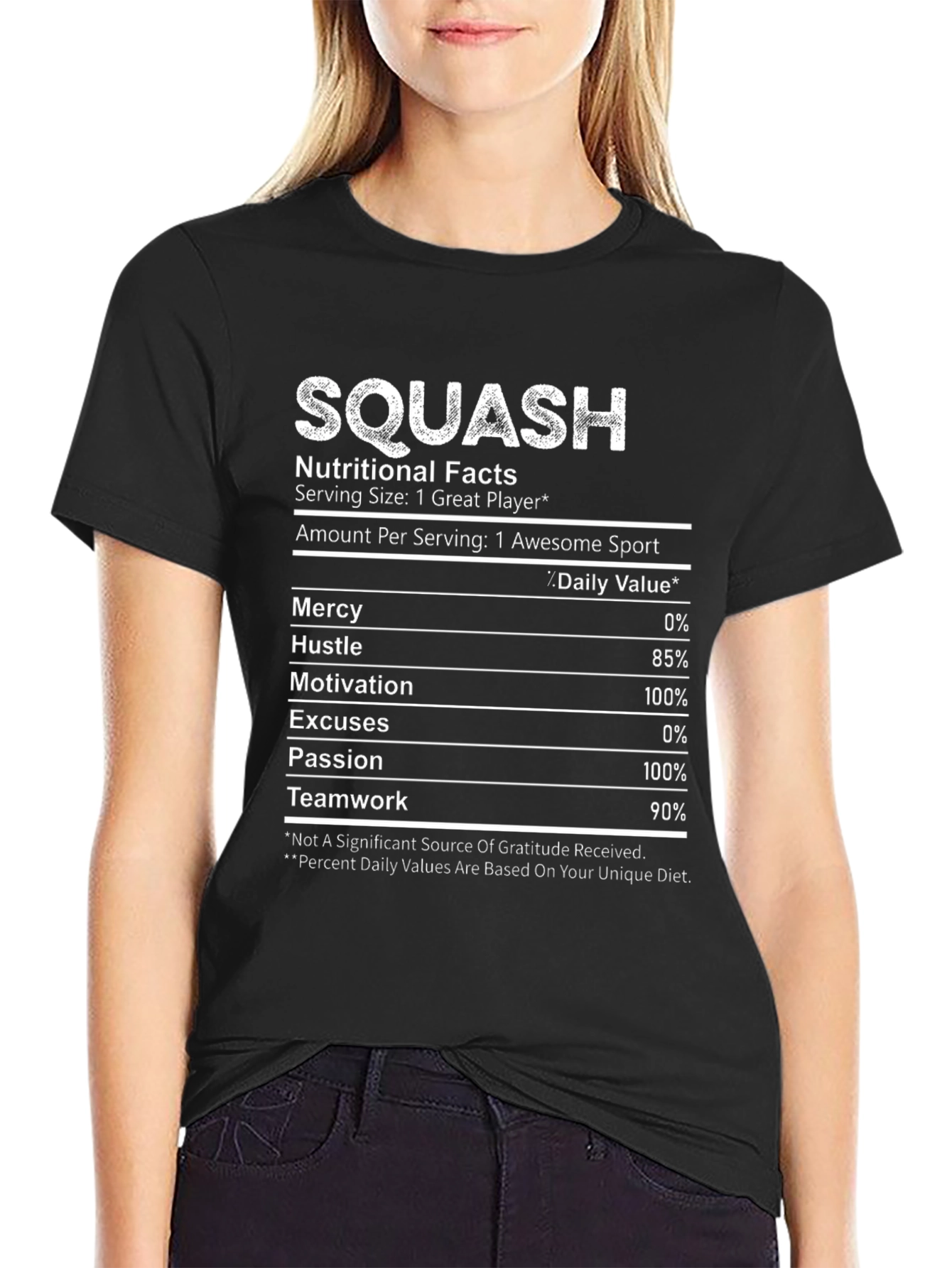Squash Player Nutritional Facts T-Shirt
