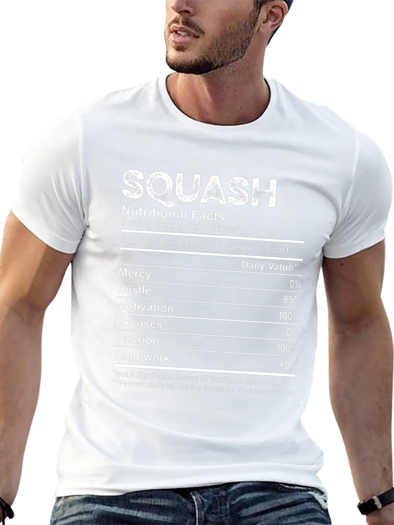 Squash Player Nutritional Facts T-Shirt
