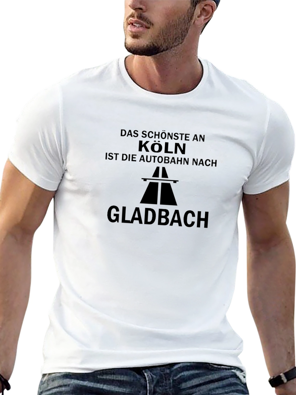 Köln Autobahn Gladbach Black T-Shirt