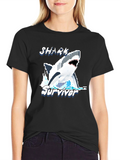 Shark Survivor Pixel Art Graphic Tee