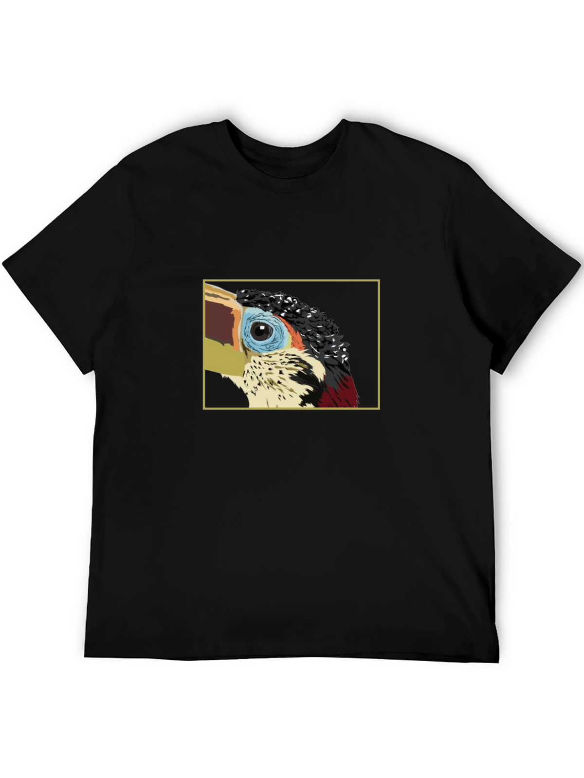 Stylish Black T-Shirt with Bird Graphic