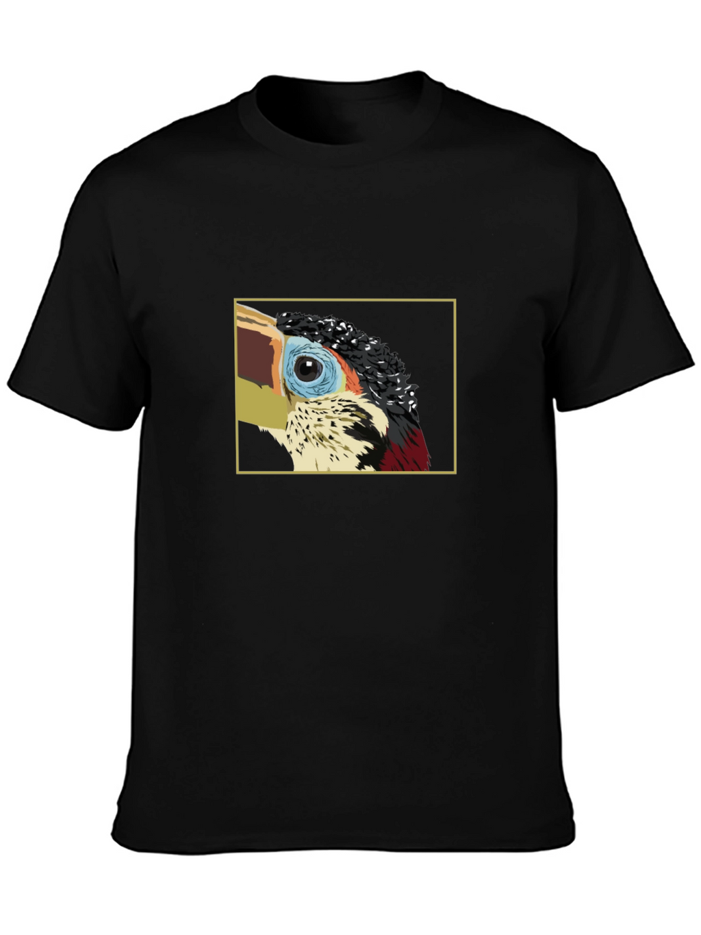 Stylish Black T-Shirt with Bird Graphic