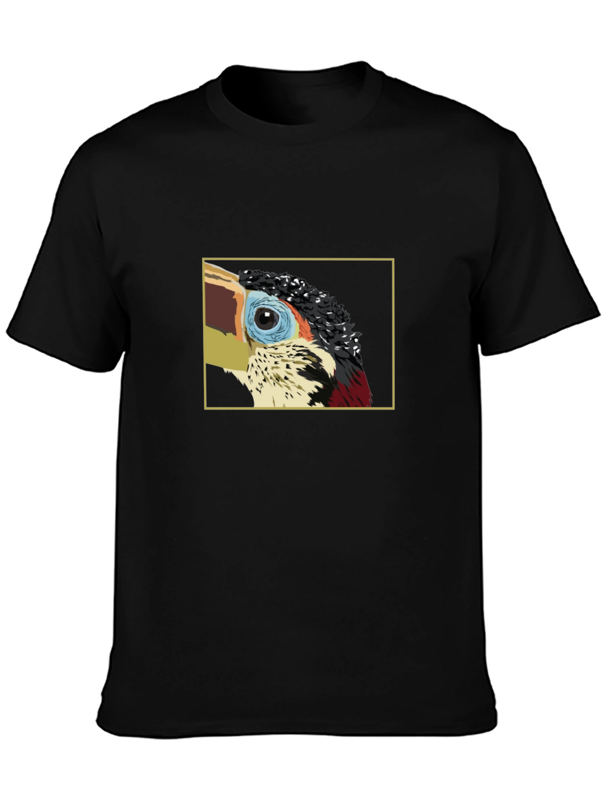 Stylish Black T-Shirt with Bird Graphic