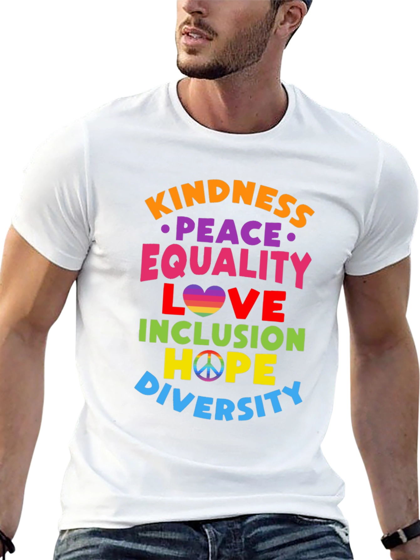Kindness Peace Equality Love Inclusion Hope Diversity T-Shirt