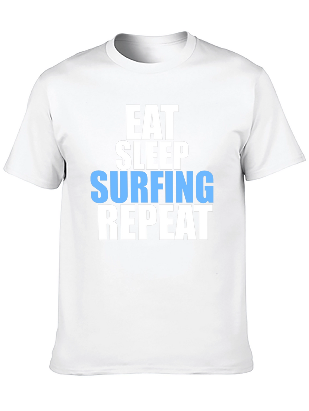 Eat Sleep Surfing Repeat Mens Black Graphic T-Shirt