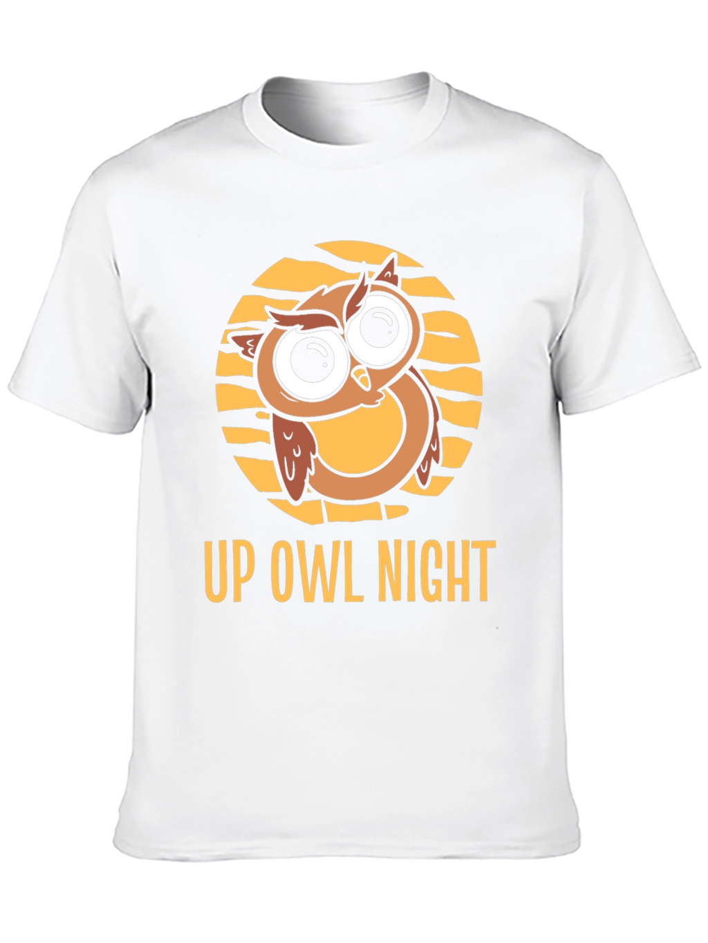Up Owl Night Black T-Shirt - Cute Owl Design