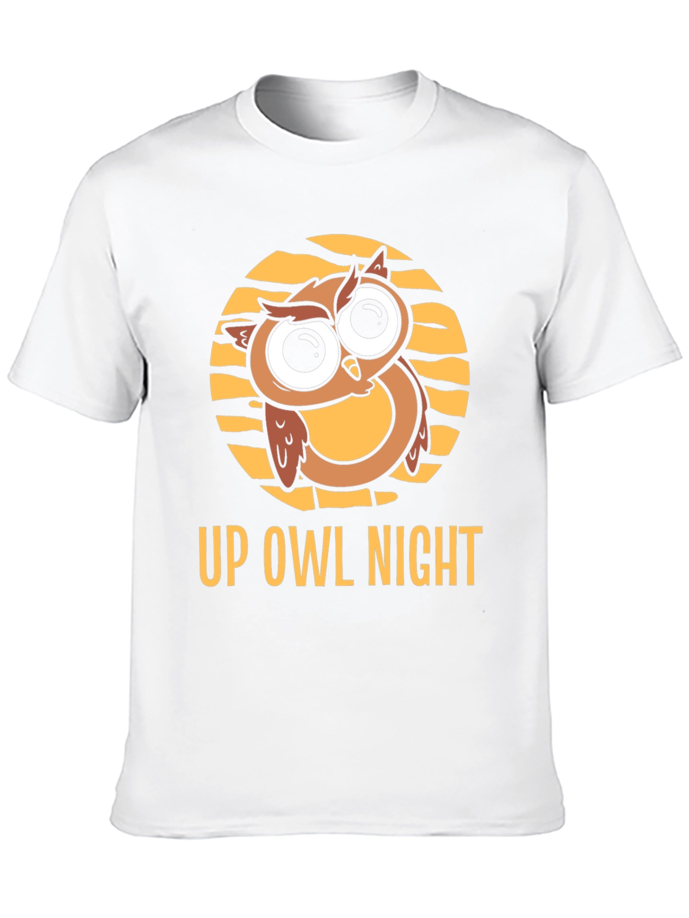 Up Owl Night Black T-Shirt - Cute Owl Design