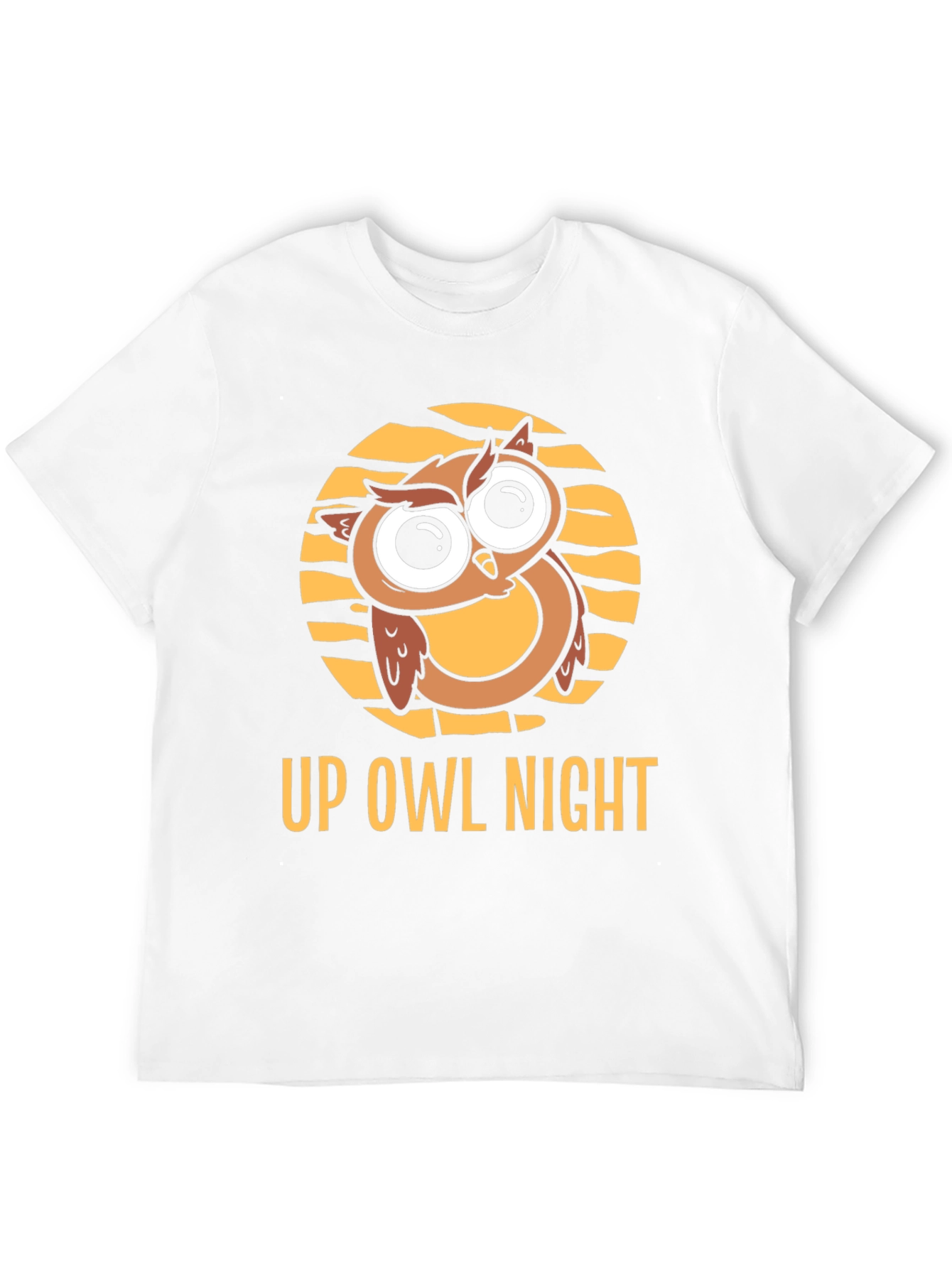 Up Owl Night Black T-Shirt - Cute Owl Design