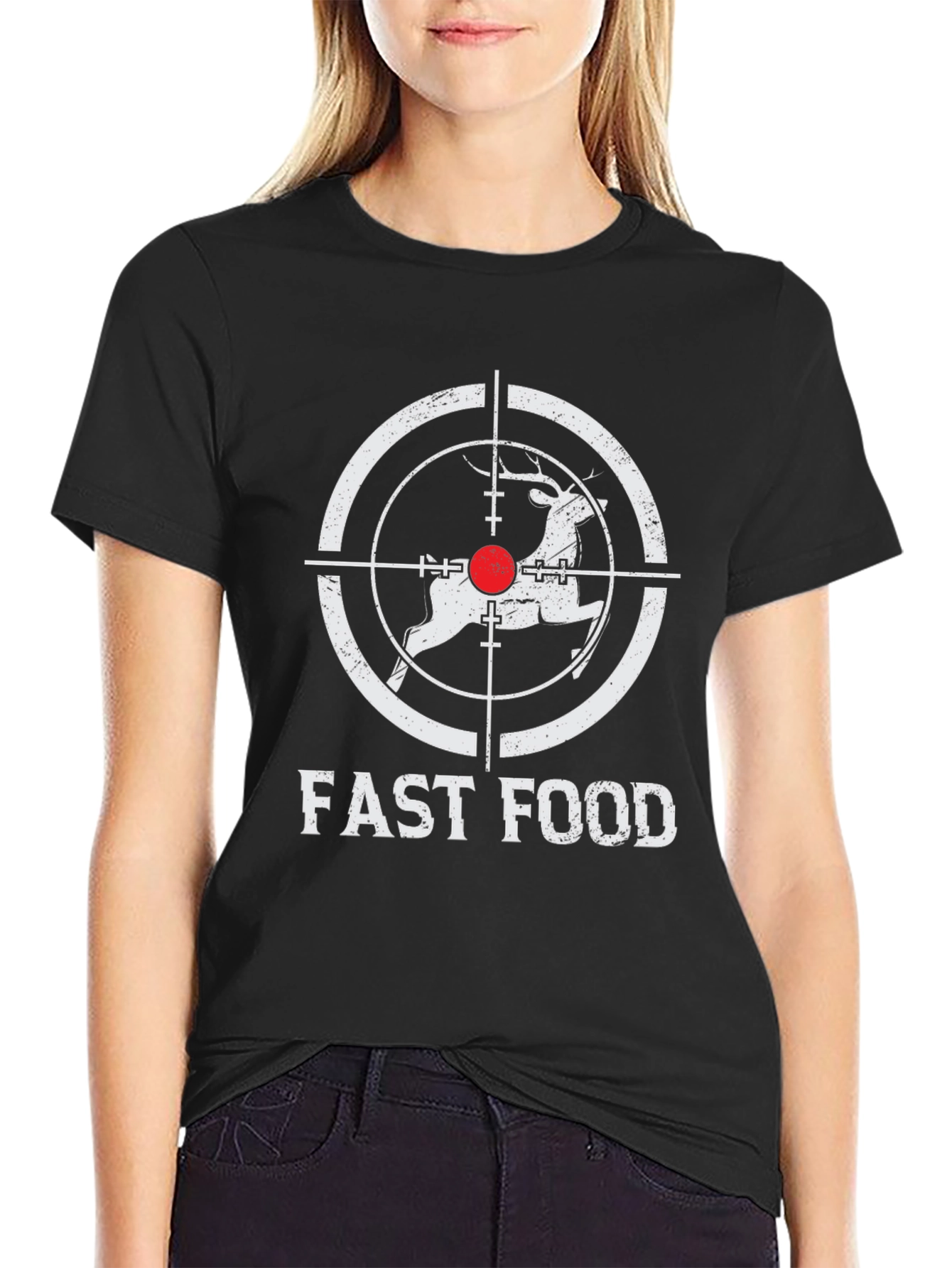 Fast Food Deer Hunting Graphic Tee - Novelty Hunter Shirt