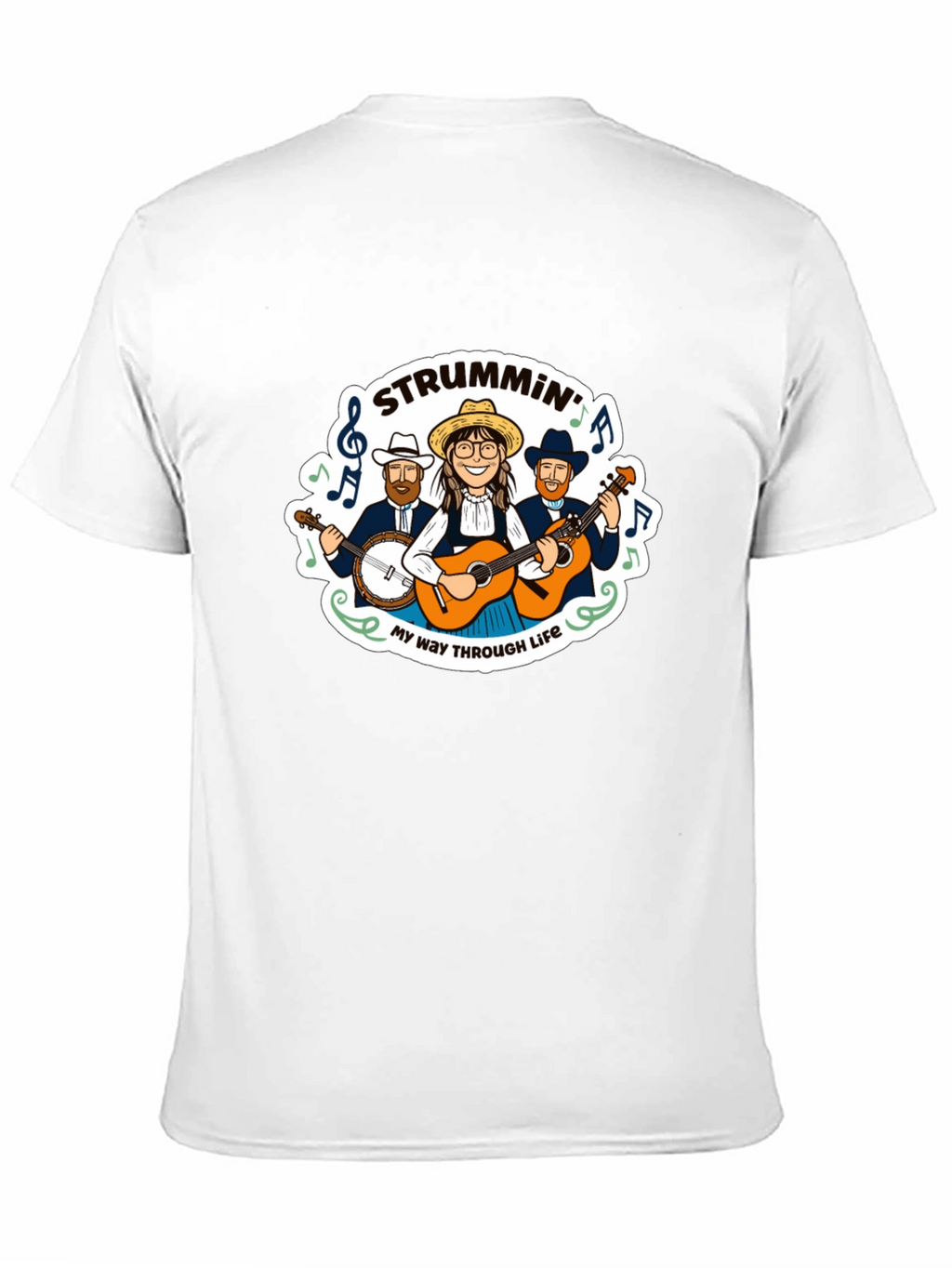 Strummin Through Life Black Graphic Tee