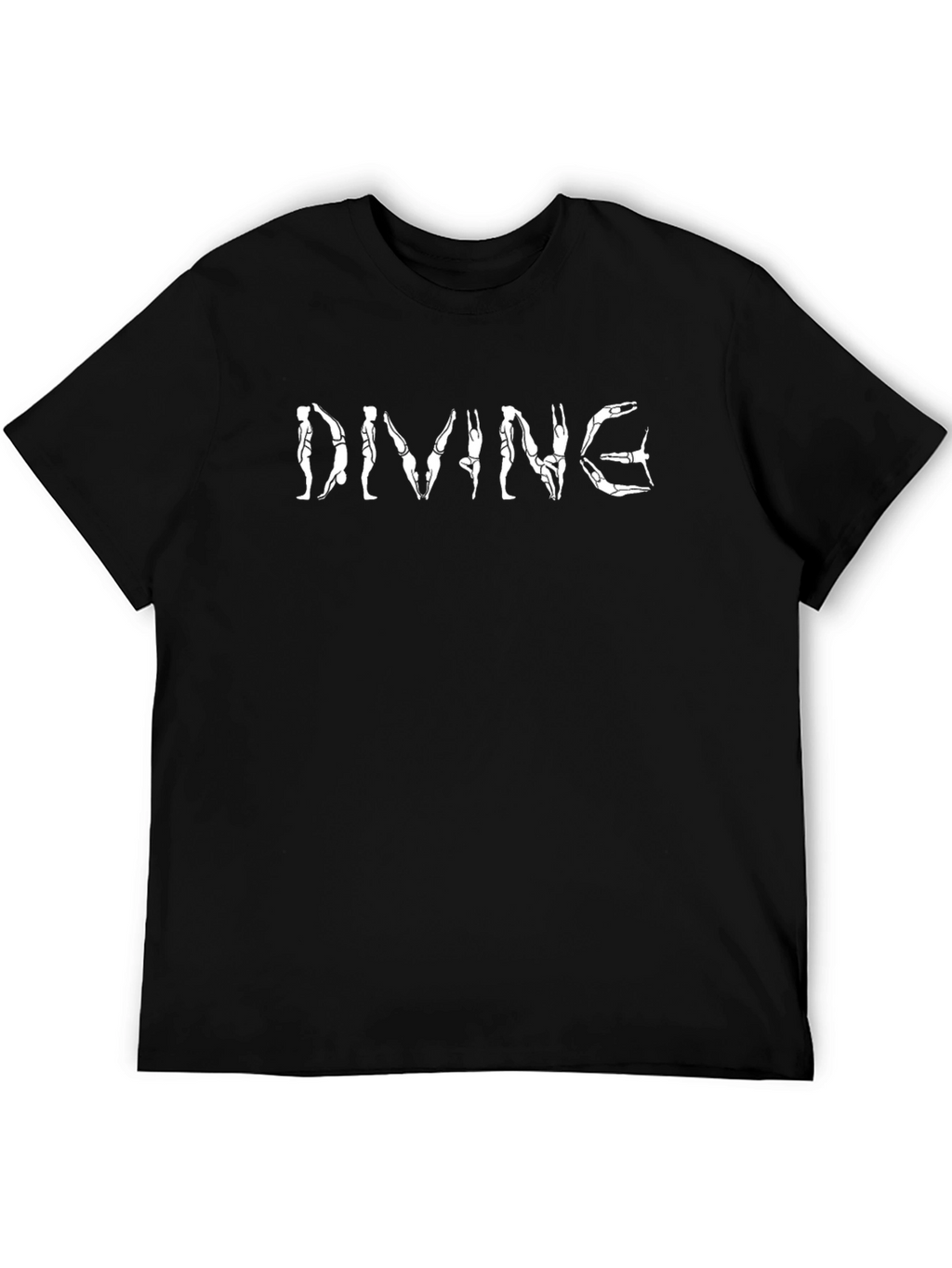 Diving Silhouette Graphic Tee - Black