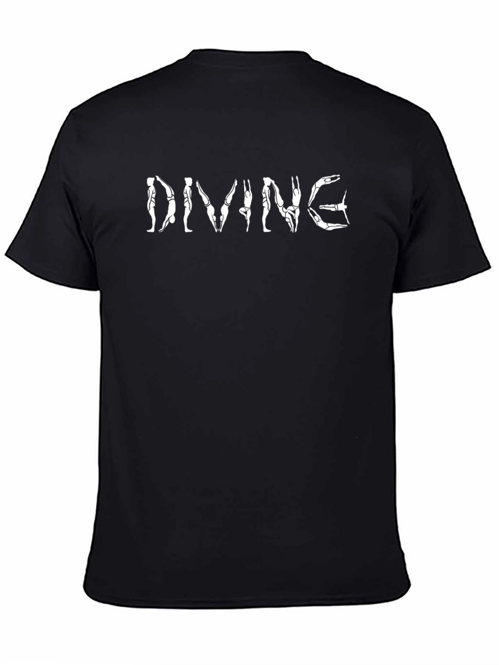 Diving Silhouette Graphic Tee - Black
