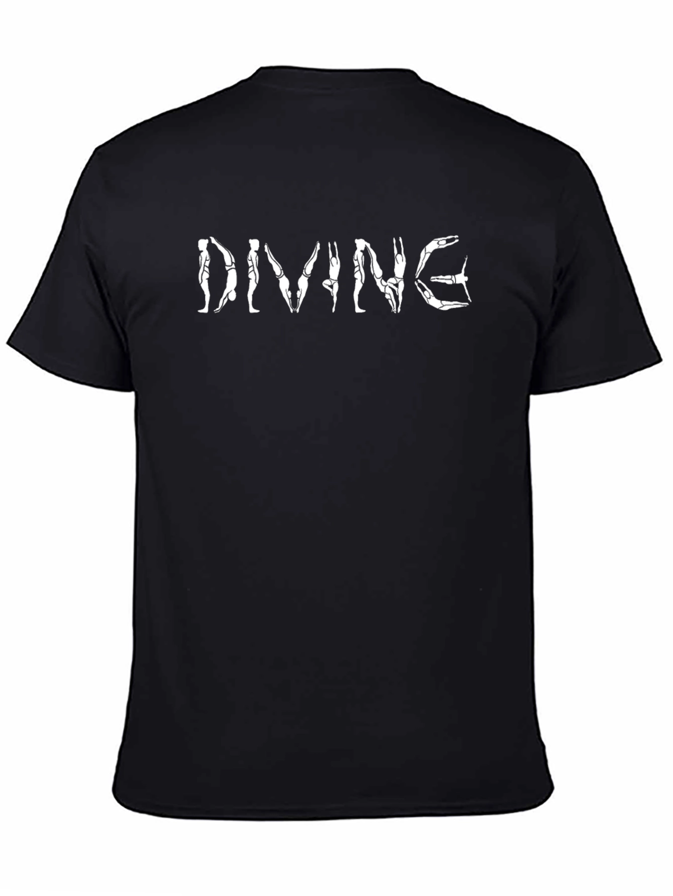 Diving Silhouette Graphic Tee - Black