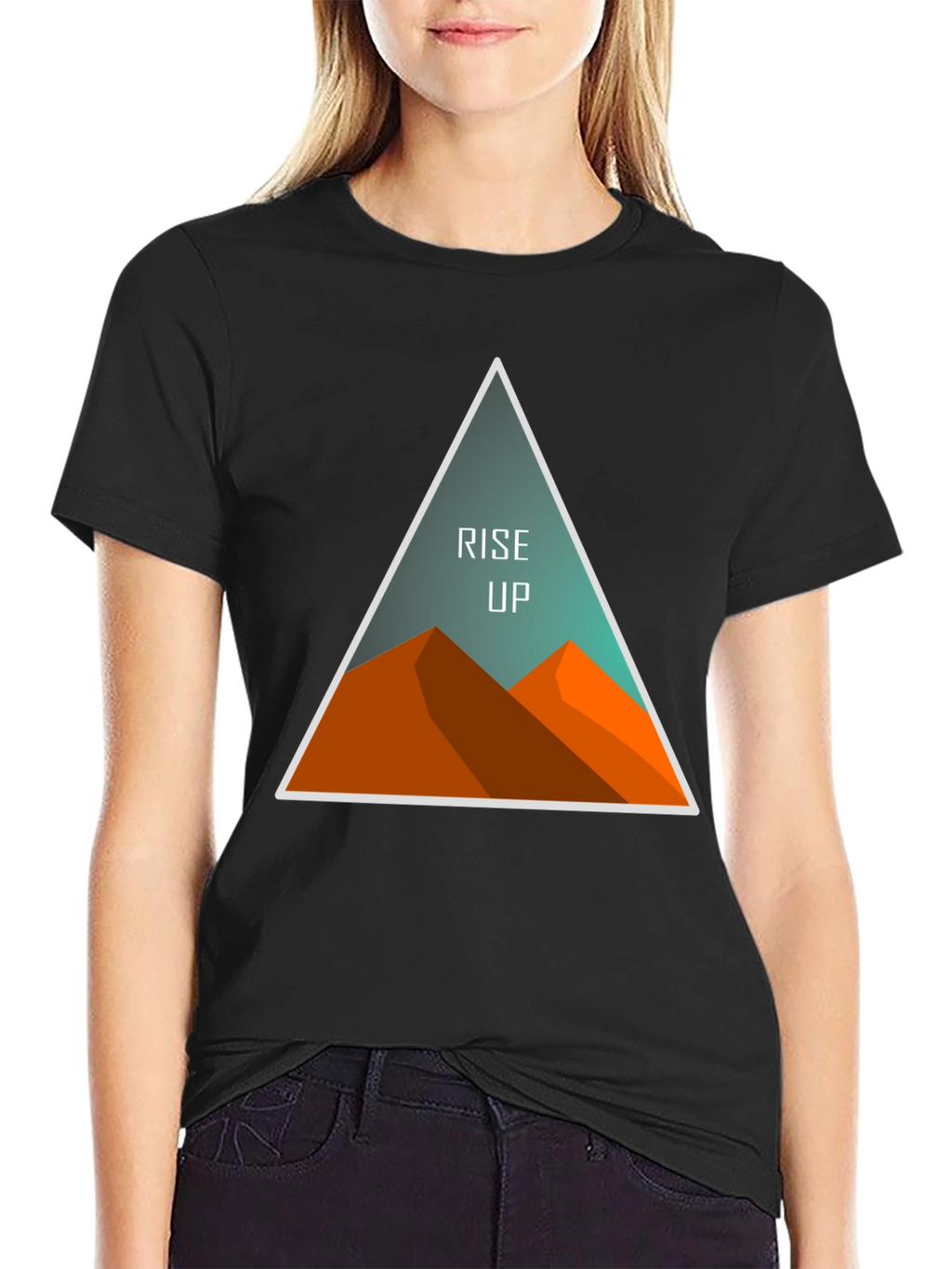 Rise Up Graphic Tee - Black Cotton Blend