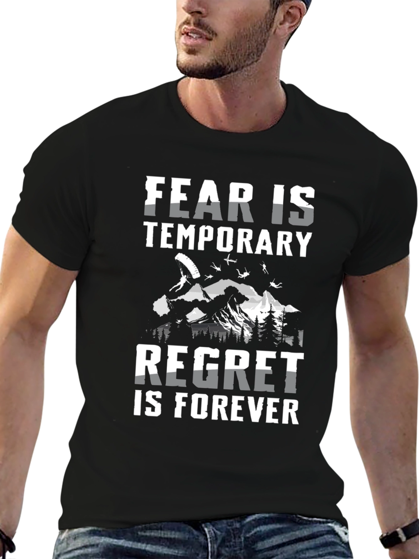 Fear is Temporary T-Shirt - Skydiving Adventure Tee