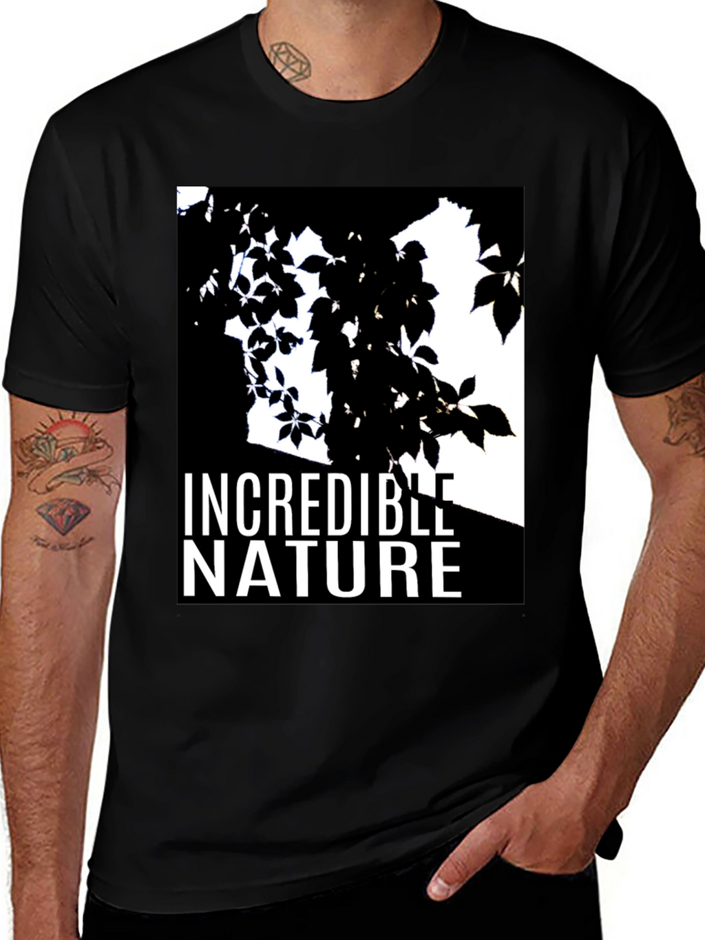 Incredible Nature Graphic T-Shirt - Black Cotton Tee