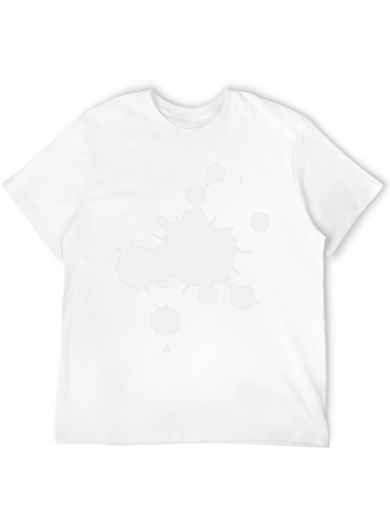 Black T-Shirt with White Paint Splatter Graphic