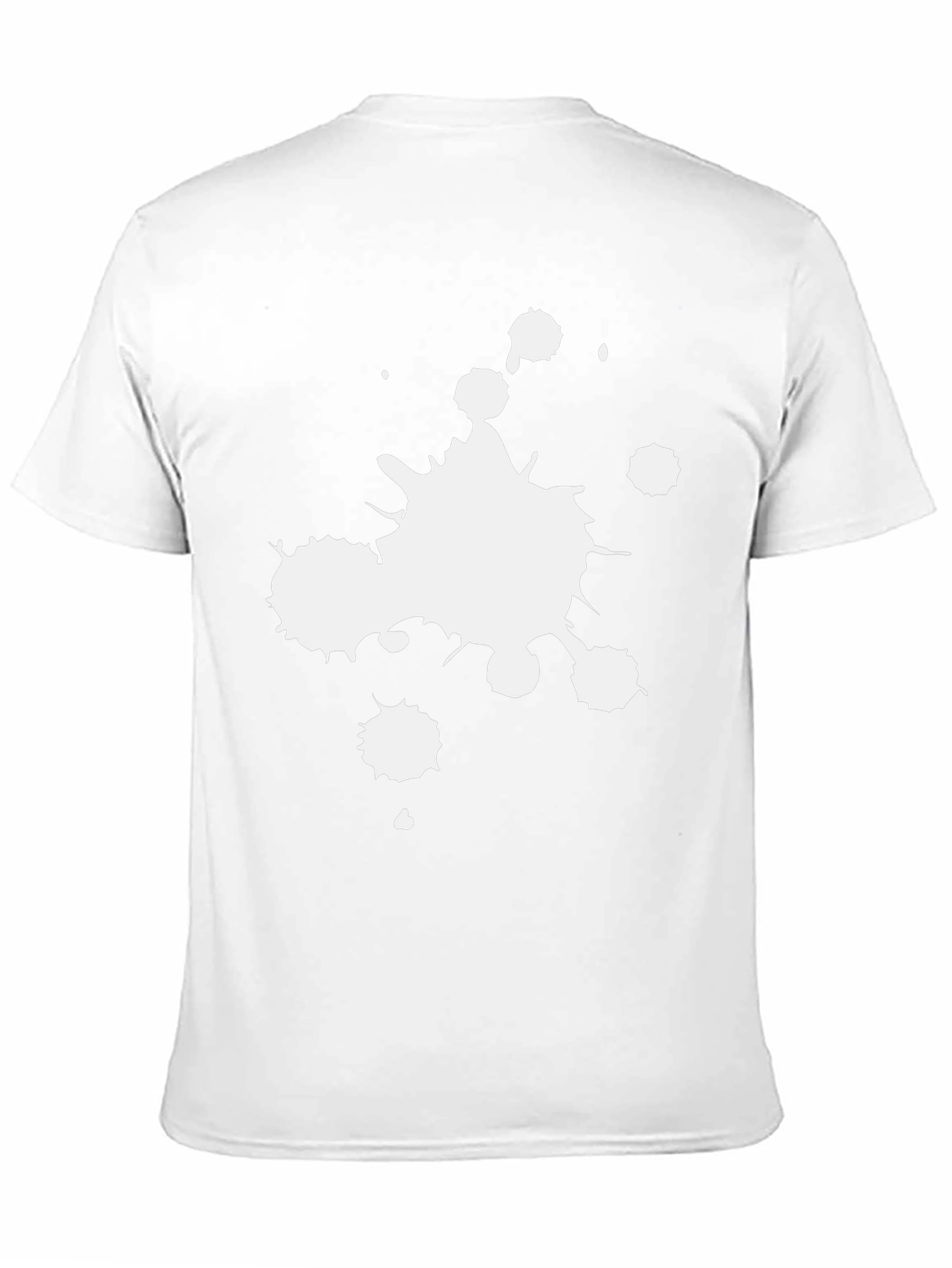 Black T-Shirt with White Paint Splatter Graphic