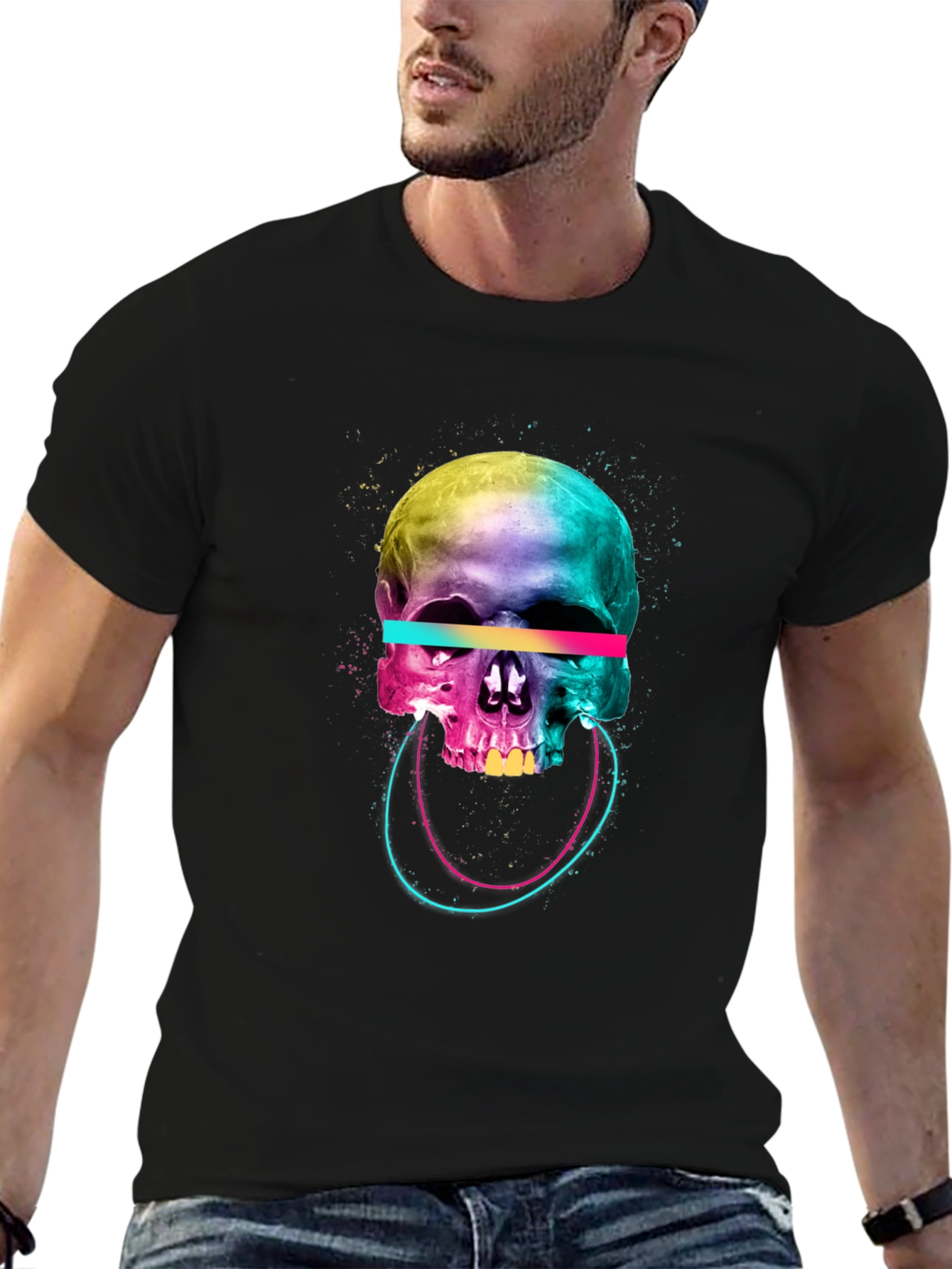 Vibrant Skull Graphic Tee - Unique Design