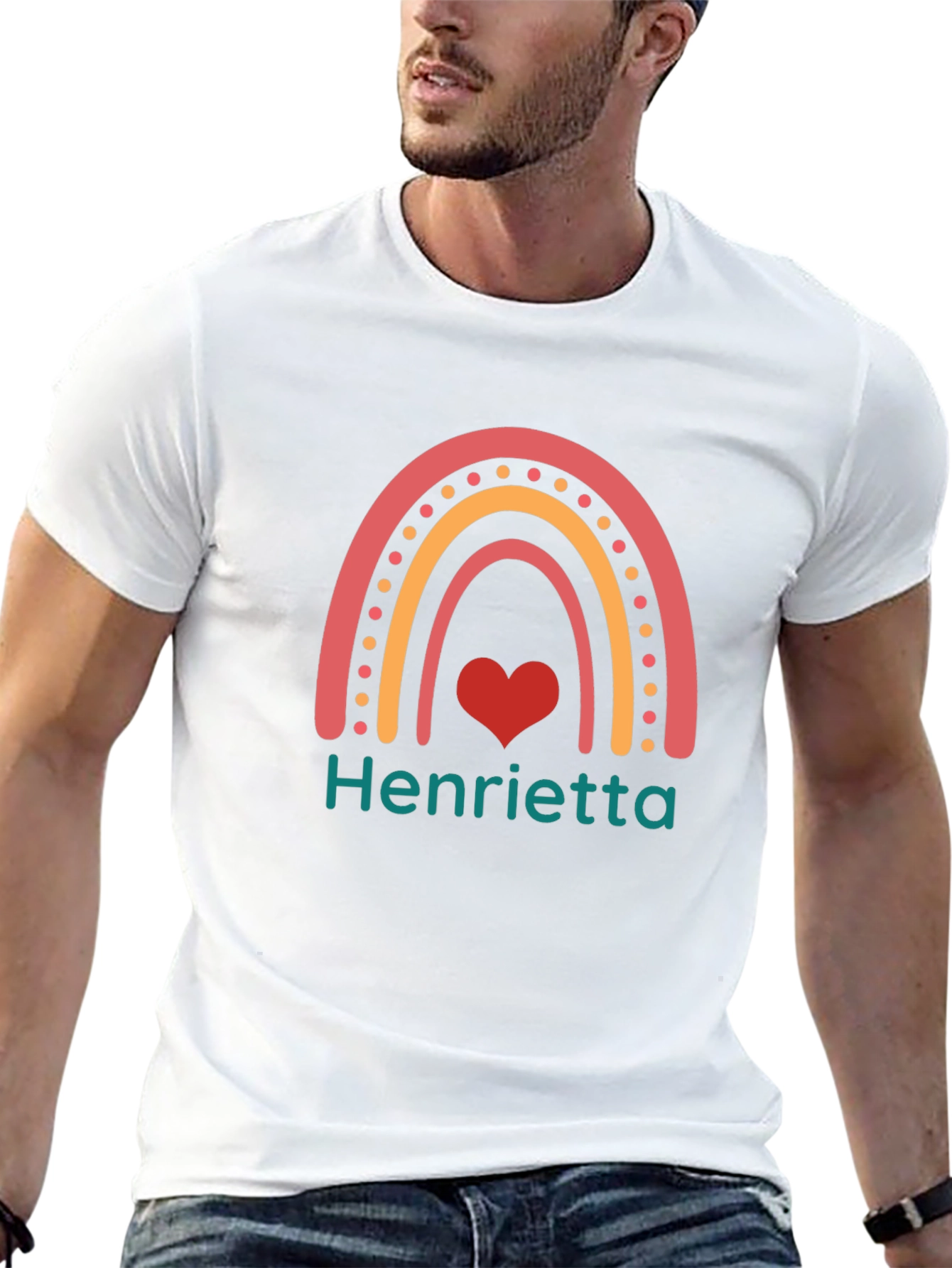 Henrietta Rainbow Heart Black Tee