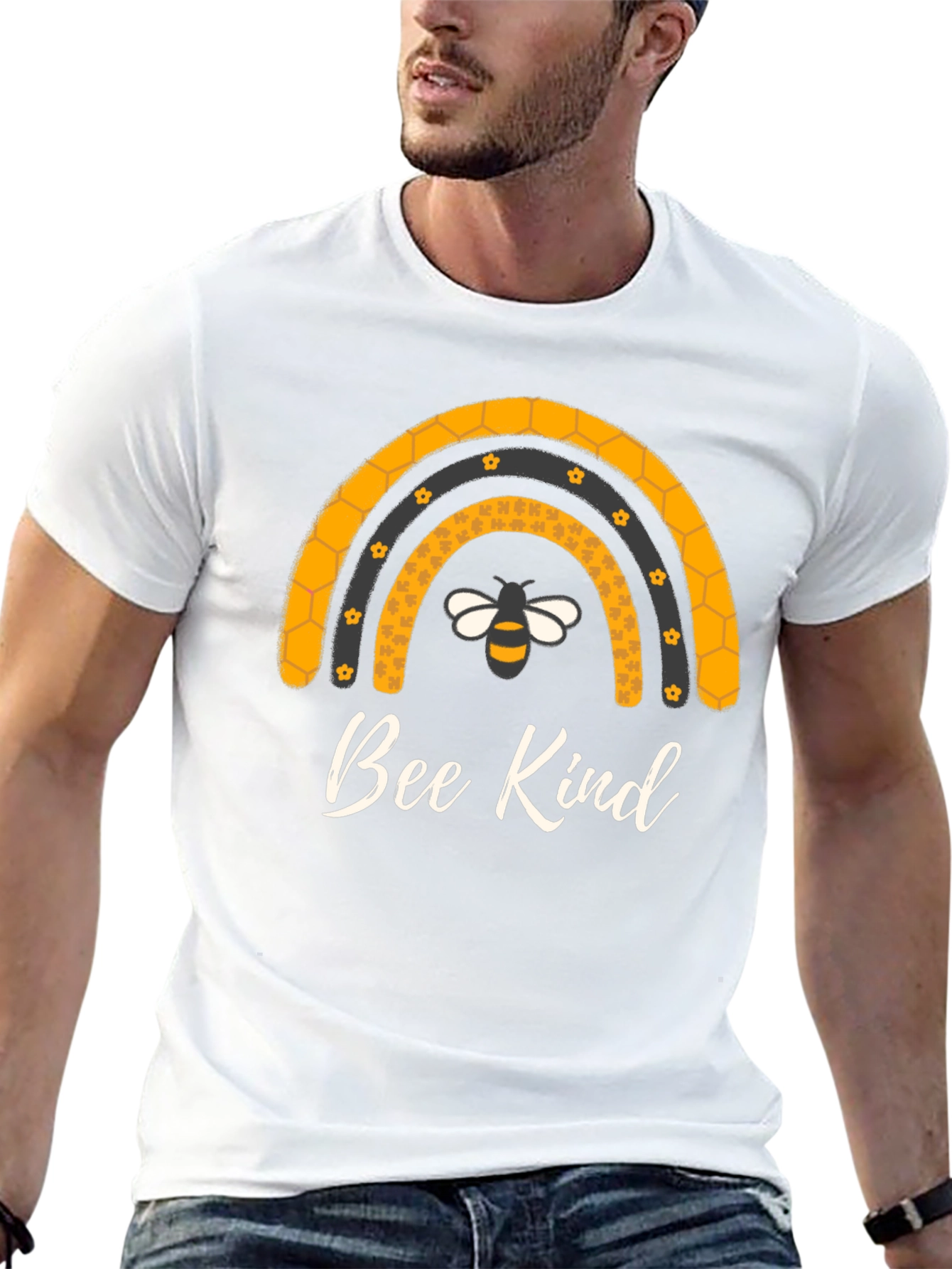 Bee Kind Rainbow Graphic Tee