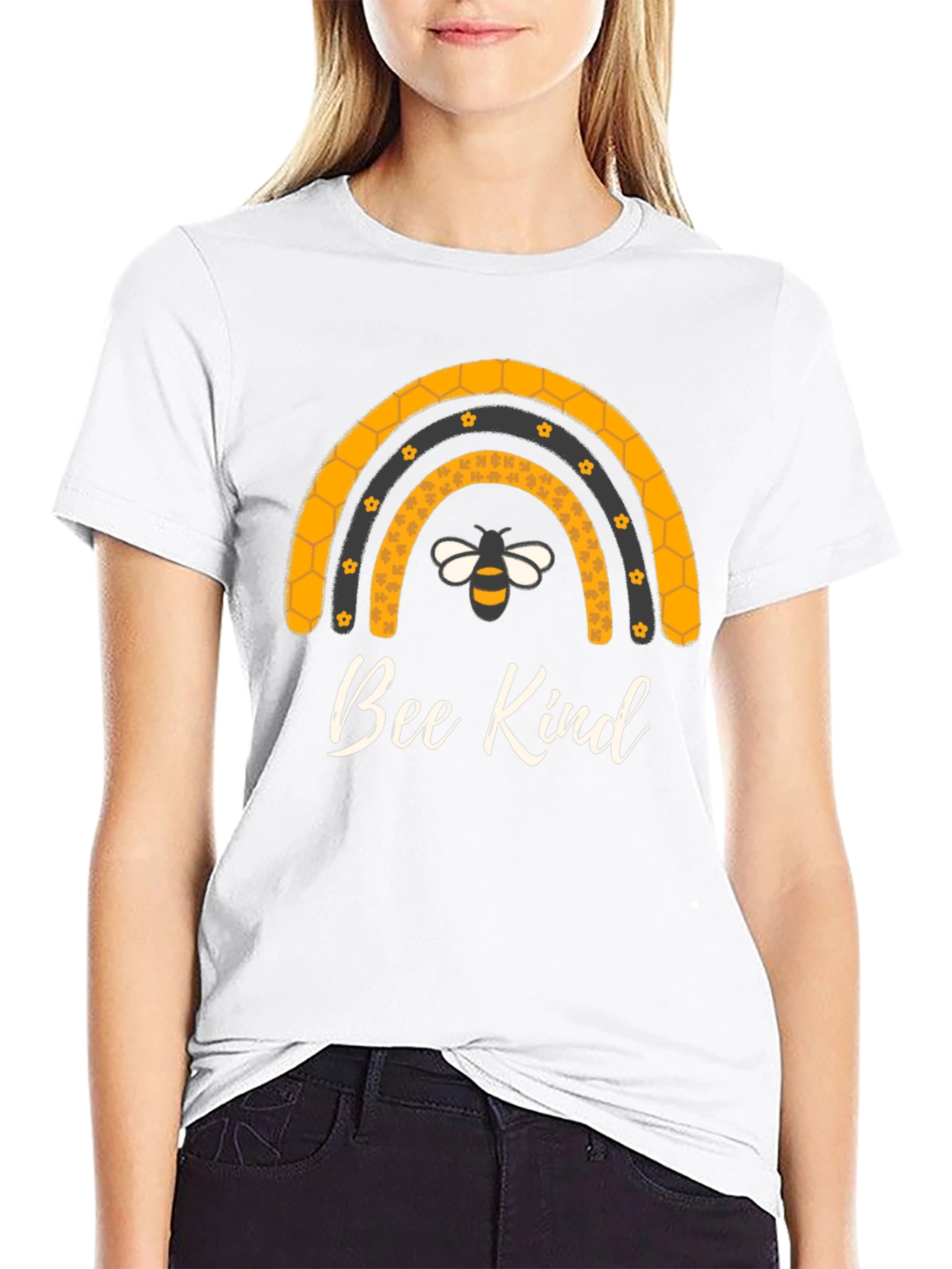 Bee Kind Rainbow Graphic Tee