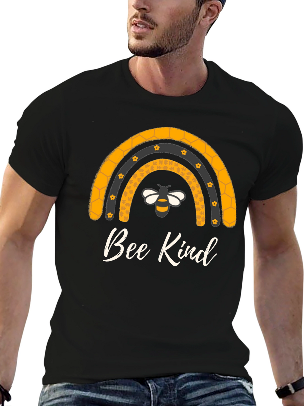 Bee Kind Rainbow Graphic Tee