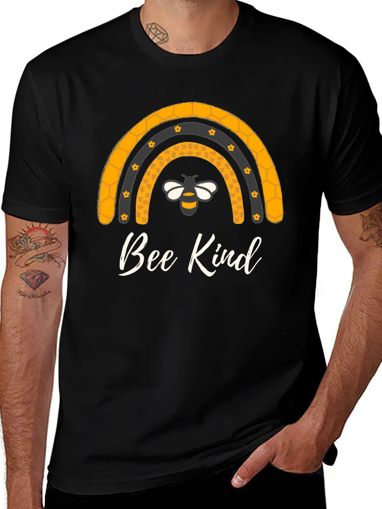 Bee Kind Rainbow Graphic Tee