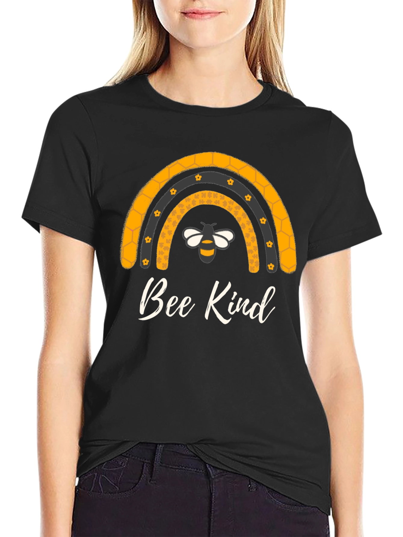 Bee Kind Rainbow Graphic Tee