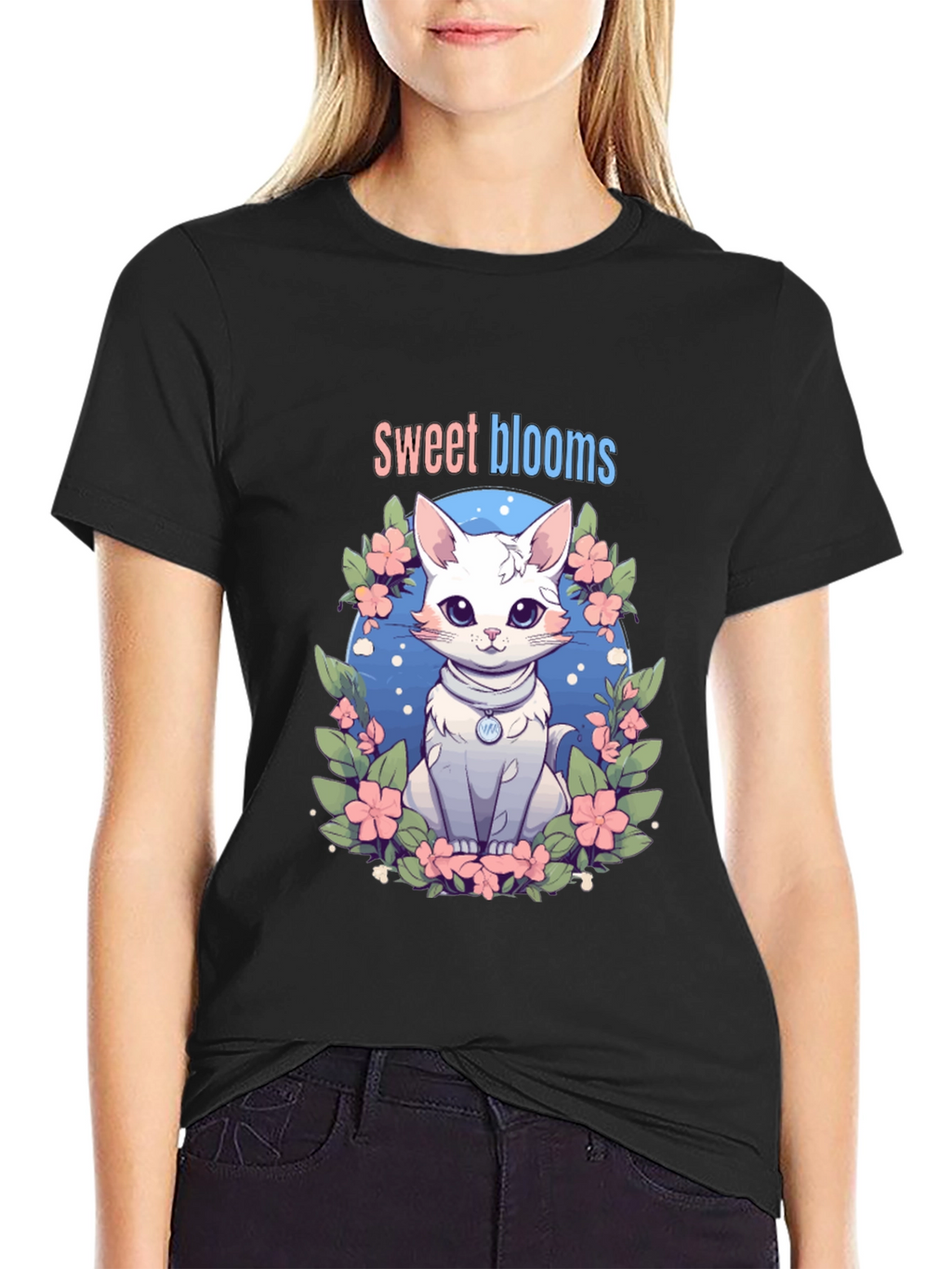Sweet Blooms Cat T-Shirt
