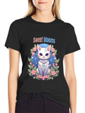 Sweet Blooms Cat T-Shirt