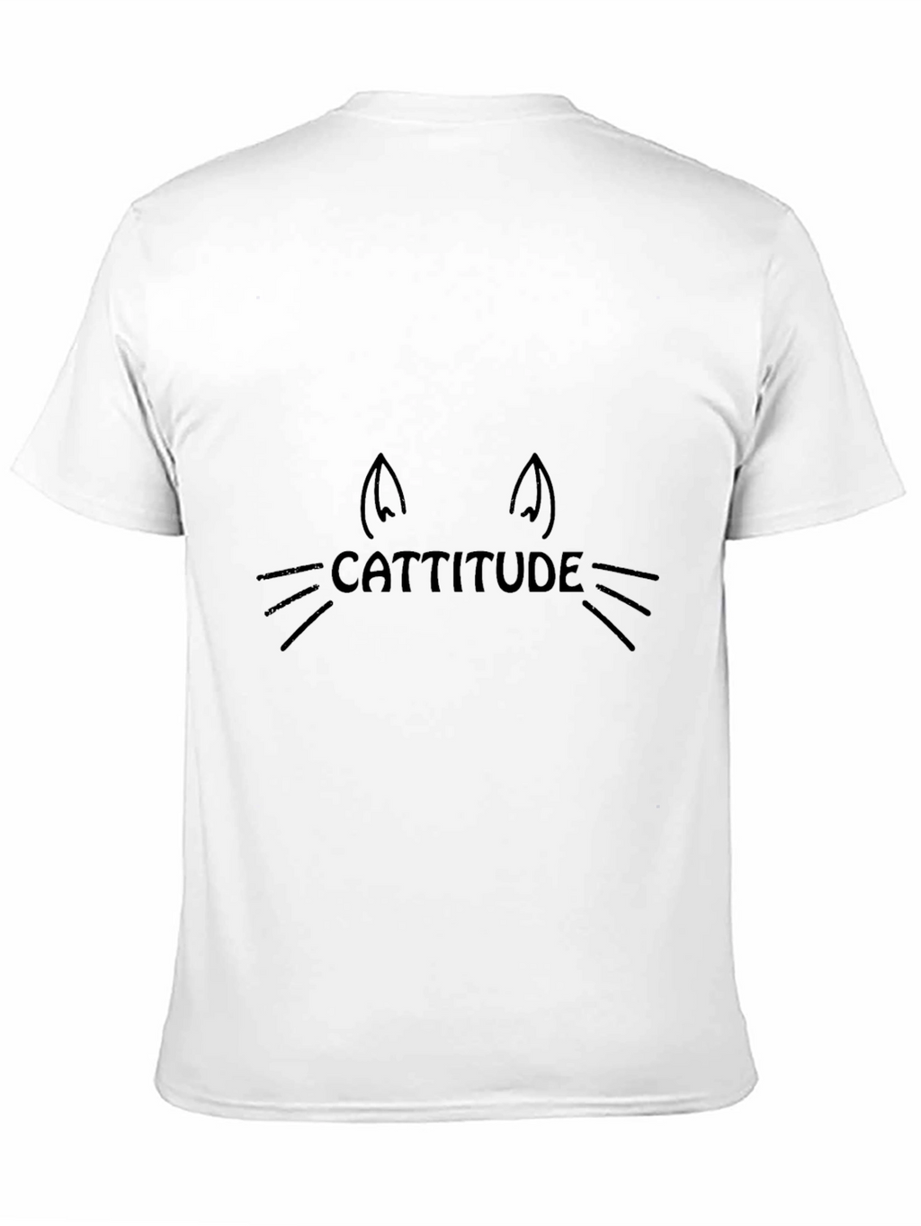 Cattitude Cat Face Graphic Tee - Black