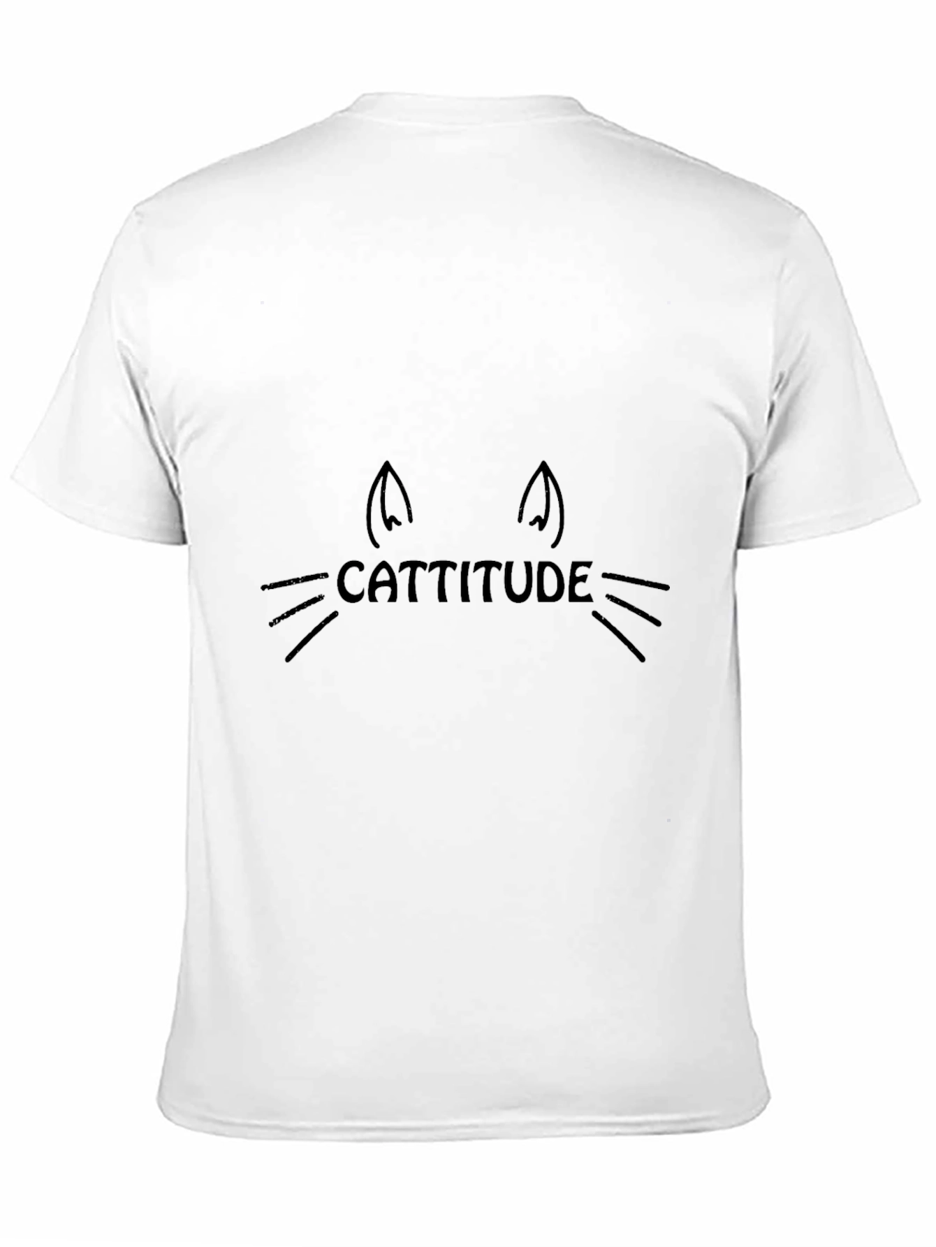 Cattitude Cat Face Graphic Tee - Black